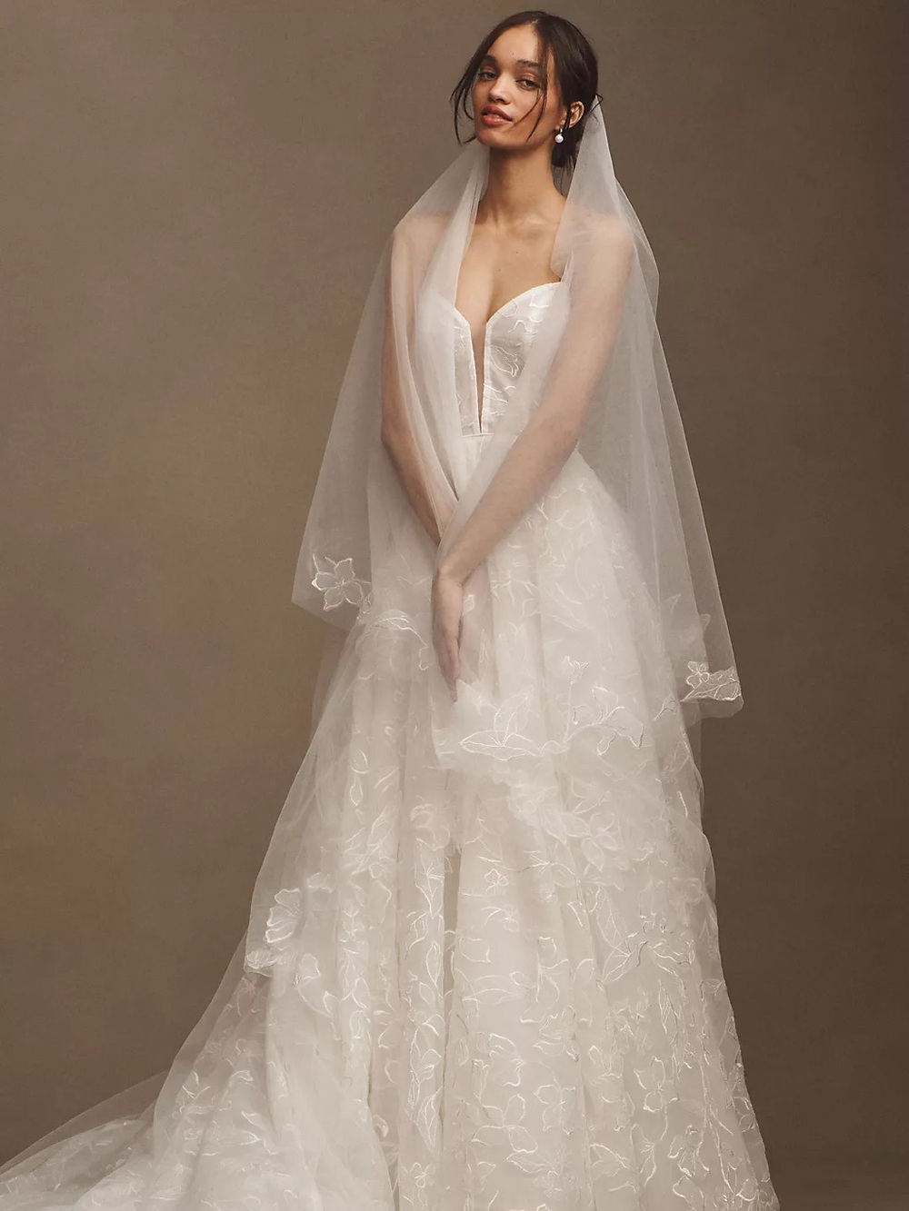 Jenny Yoo x Anthropologie Emerson Cathedral Veil (White / Ivory)